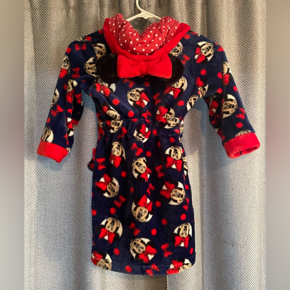 New Disney Minnie Mouse Girls Robe 4T